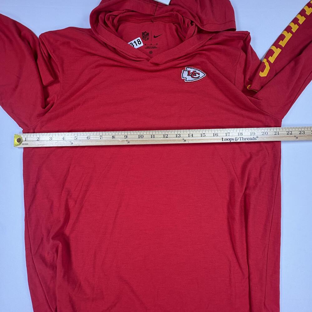 Kansas City Chiefs Shirt Mens Medium Red Yellow NFL Football Nike Hoodie Tee - Picture 9 of 12